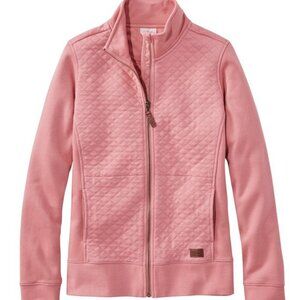 L.L. Bean Women's Quilted Full-Zip Sweatshirt Rose Wash Size L Gently Used